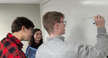 students at board
