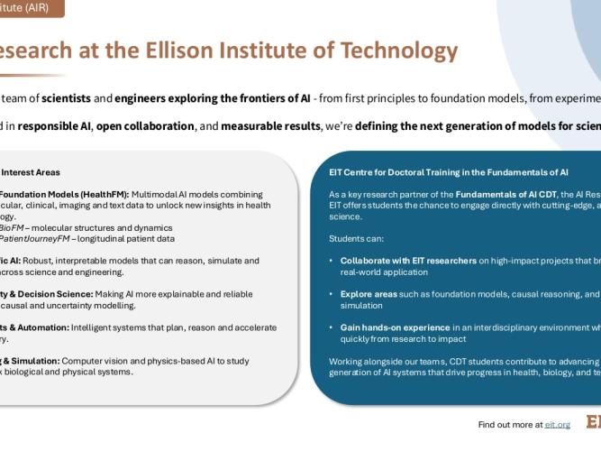ai research at the ellison institute of technology